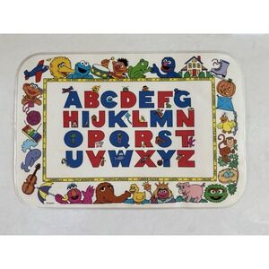 Vintage Sesame Street Kid Placemat Jim Henson 1996 Double Sided Elmo ABCs